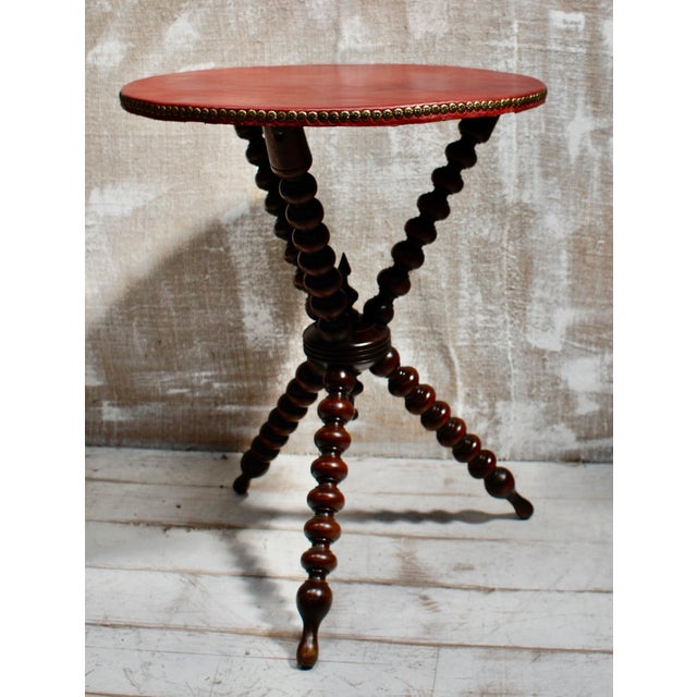 Brown Victorian Bobbin Turned Beech Gypsy Table, 1880 For Sale - Image 8 of 9