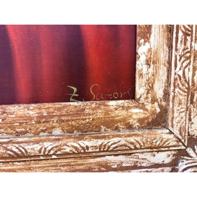 Signed "Z. Sators" Still Life Painting on Canvas With Frame For Sale In West Palm - Image 6 of 12