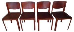 Vintage Red Leather Chairs from Matteo Grassi, 1990s, Set of 4