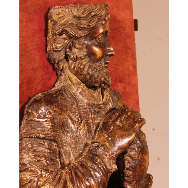 Renaissance Saint Bartholomew in Walnut, 1600s For Sale - Image 10 of 15