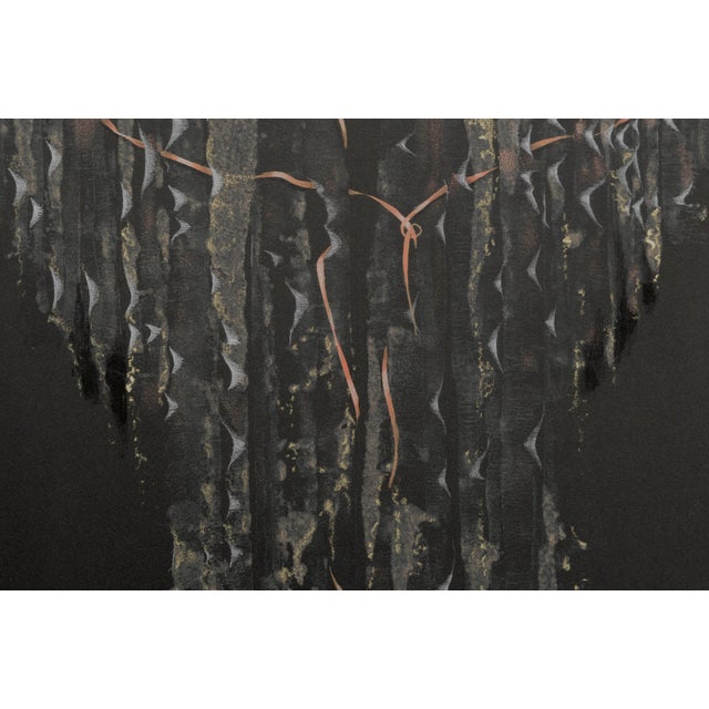 1980s White and Gold Lace Kimono - Hand Augmented Collotype by Patricia A. Pearce For Sale - Image 5 of 7