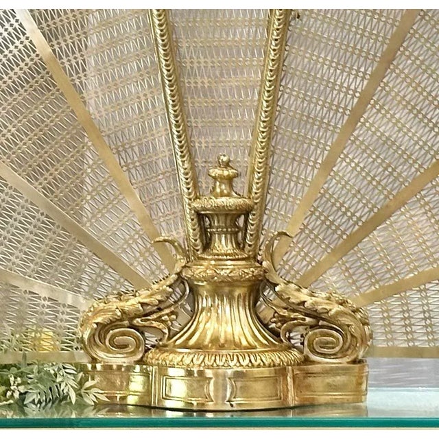 Antique English Brass Folding Fireplace Peacock Screen For Sale In Phoenix - Image 6 of 12