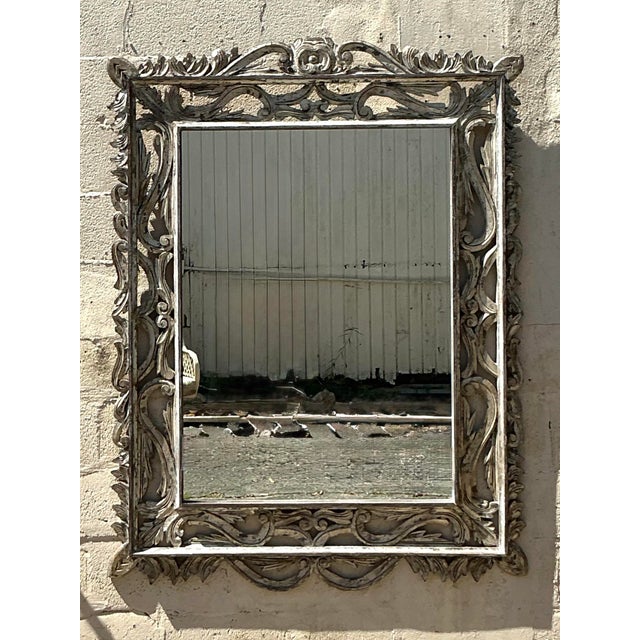 Vintage Boho Monumental Distressed Wood Mirror For Sale - Image 10 of 10