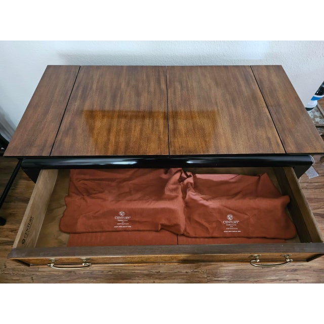 1970s Century Furniture by Raymond Sobota Buffet Black Frame With Burl Wood For Sale In Sacramento - Image 6 of 11