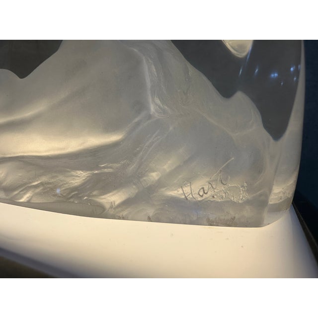 Transparent 1990s Signed Frederick Hart Acrylic Resin Sculpture Echo of Silence 22" For Sale - Image 8 of 13