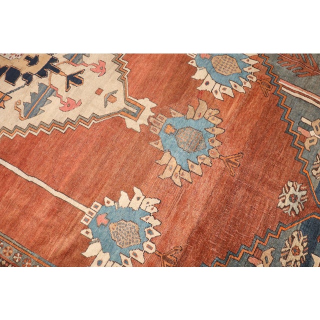 Zabihi Collection Antique Tribal Persian Bakshaish Rug - 9'9" x 15'1" For Sale - Image 12 of 12