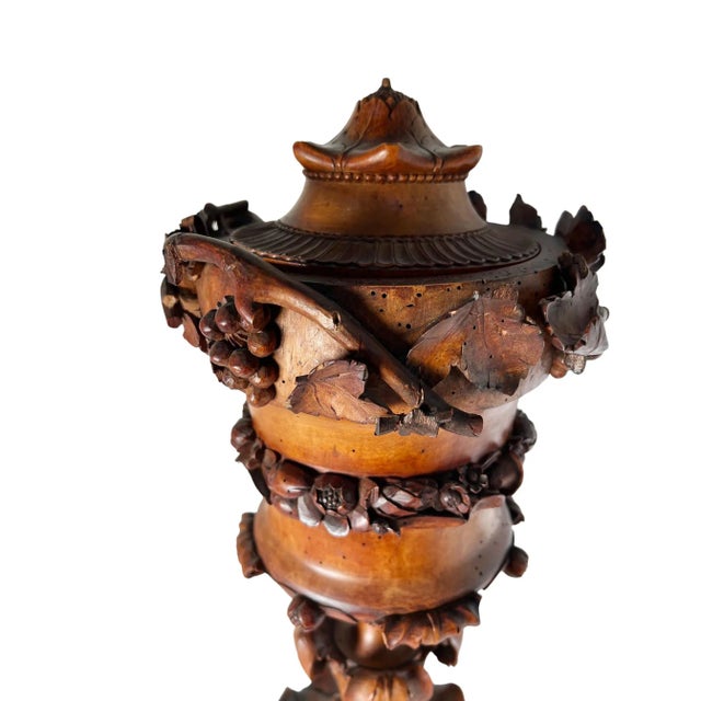 Carved Wood Cup With Lid Circa 1800 For Sale In Dallas - Image 6 of 12