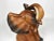 Brown Vintage Carved Solid Wood Sitting Happy Trunk Up Elephant Model Figurine For Sale - Image 8 of 10