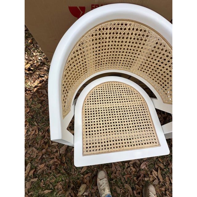 Cane Back Barrel Chairs Set of 4 For Sale - Image 12 of 12