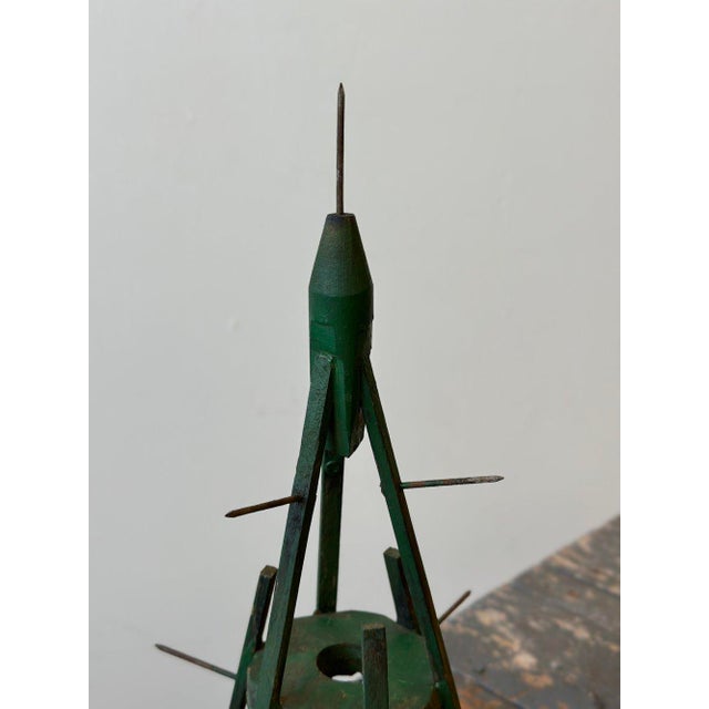 Green Vintage Sculptural Folk Art Spool Holder, Circa 1950s For Sale - Image 8 of 12