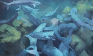 Coastal Oversized Oil Painting by Michelle Farro