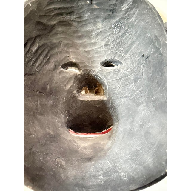 Vintage Balinese Hand-Carved & Painted Wood Barong Monkey Wall Mask For Sale - Image 10 of 10