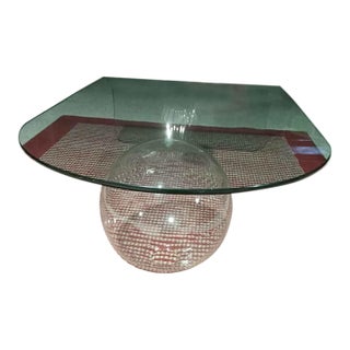 Vintage 1980's House of Denmark Waterfall and Glass Globe Cocktail Table For Sale