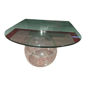 Vintage 1980's House of Denmark Waterfall and Glass Globe Cocktail Table