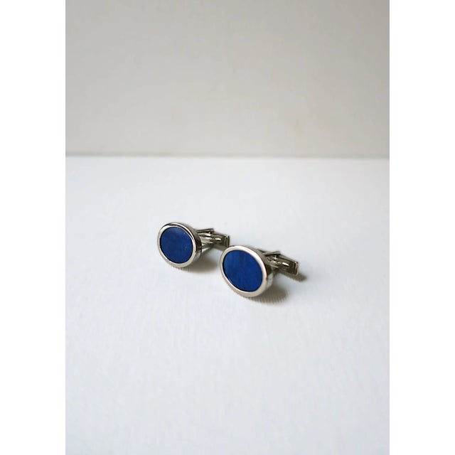 Blue Lapis and Sterling Silver Cufflinks For Sale In New York - Image 6 of 8