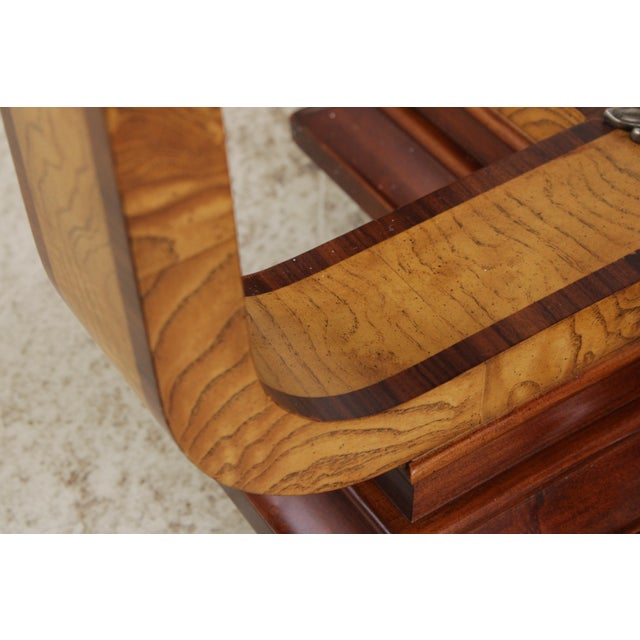 Maitland Smith Round Art Deco Burl Wood End Table For Sale - Image 12 of 18