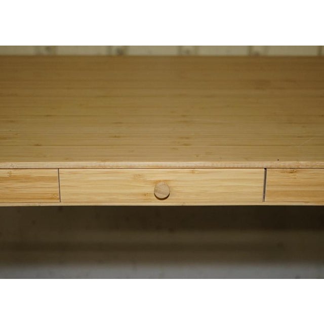 Gold Small Three Drawer Desk in Bamboo For Sale - Image 8 of 17