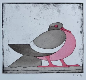 François-Xavier Lalanne, The Pigeon, 2004, Aquatint