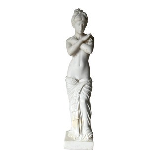 Large French Carved Marble Venus Female Sculpture For Sale