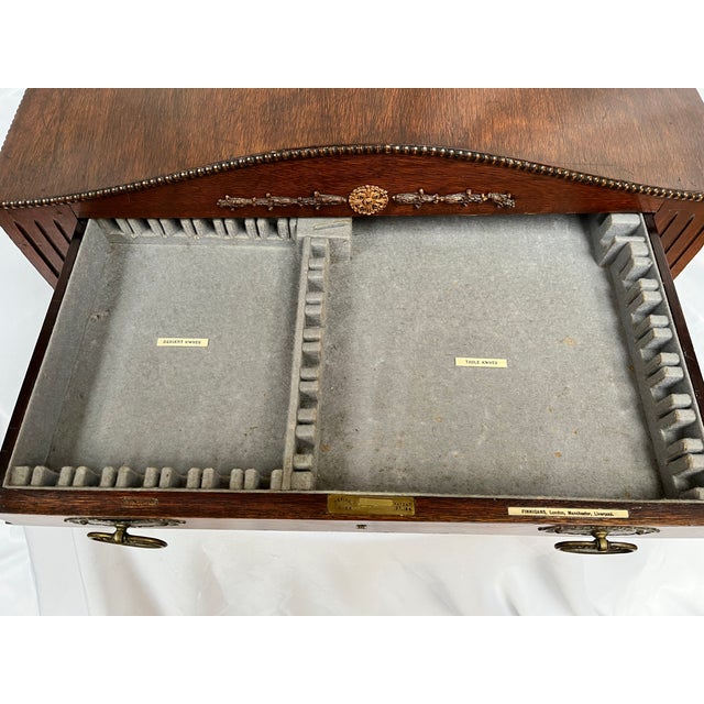 Early 20th Century Antique English Silverware/Flatware Cabinet For Sale - Image 4 of 12