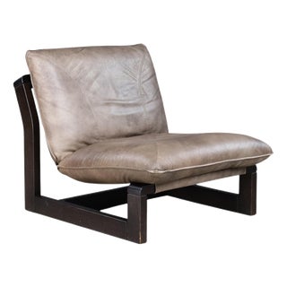 Patinated Leather Sling Lounge Chair from Dreipunkt International, Germany, 1970s For Sale