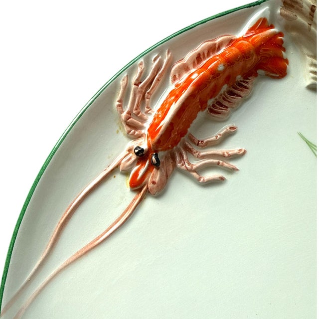 Ceramic Set of 10 Rare Vintage Italian Hand-Made Coastal Seafood Plate Set For Sale - Image 7 of 11