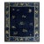 1920s Floral Chinese Square Peking Antique Navy Blue Allover Knotted Wool Rug For Sale