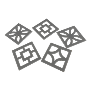 1980s Acrylic Cut Out Breeze Block Coasters - Set of 5