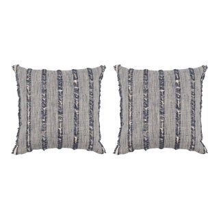 Frayed Up Denim 20x20 Pillow, A Pair For Sale