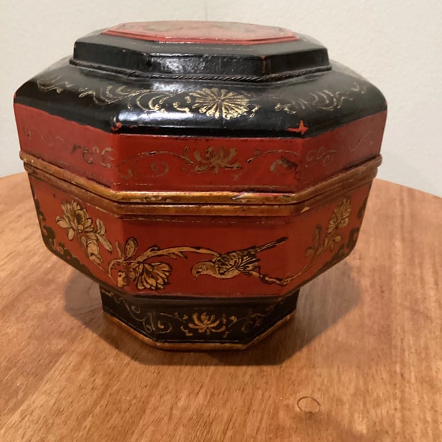 Antique Chinese Wedding Box Signed Artist For Sale - Image 4 of 13