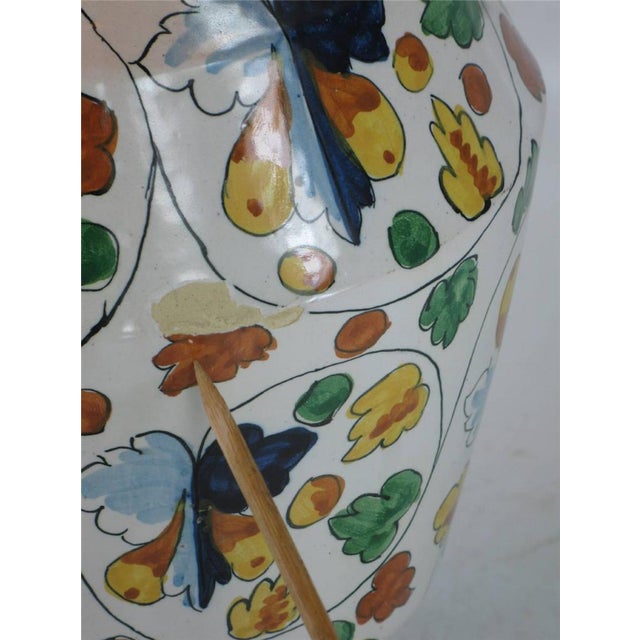 1900 Large Table Lamp Art Deco Italy Capodimonte Hand Thrown & Painted Porcelain For Sale - Image 11 of 12