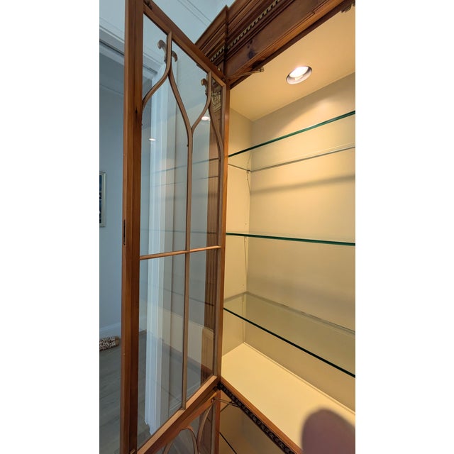 Baker Furniture Company 1990s Baker Collector's Edition Pine Curio Display Cabinet W. Gold Gilt For Sale - Image 4 of 12