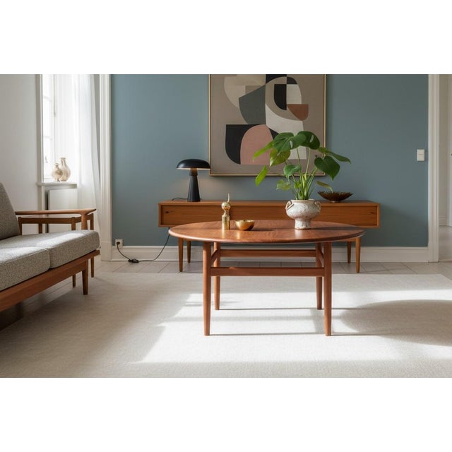 A very elegant and stylish coffee table in solid teak, designed by niels bach and manufactured by a/s niels bach...