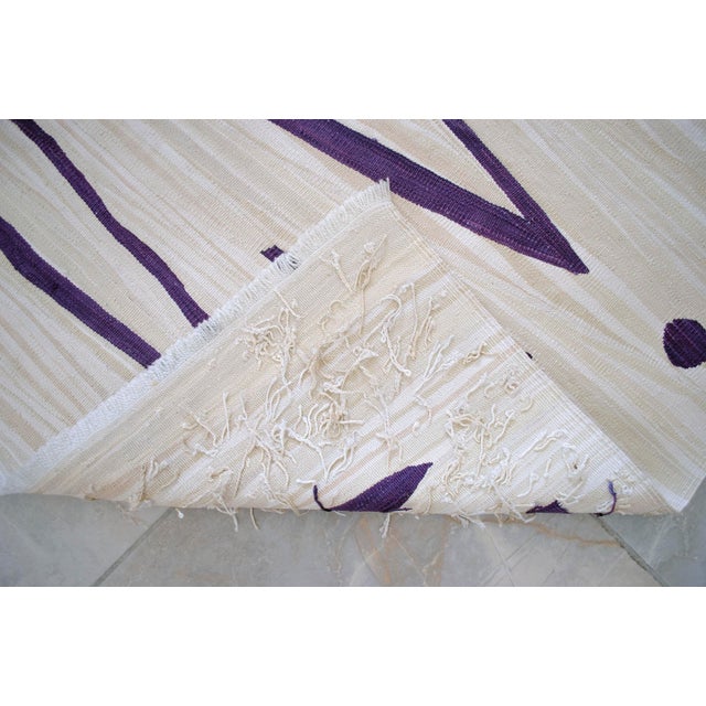 Paul Klee - Heroic Strokes of the Bow - Inspired Silk Hand Woven Area - Wall Rug 4′9″ × 6′3″ For Sale - Image 14 of 16