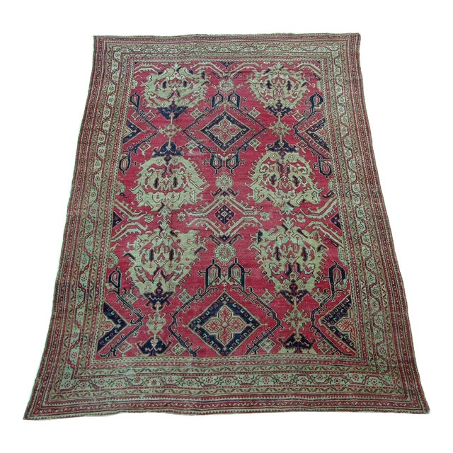 19th Century Tribal Oushak Rug For Sale