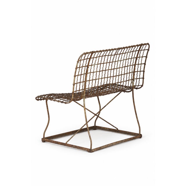 Industrial Antique Industrial Wire Garden Bench For Sale - Image 3 of 8