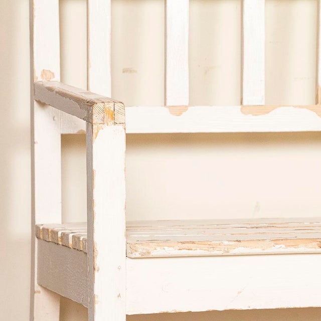 Antique White Painted Narrow Benches A Pair Chairish