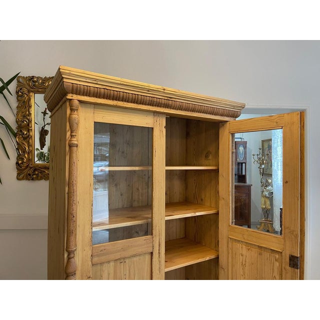 Farmhouse Spruce Display Cupboard For Sale - Image 10 of 18