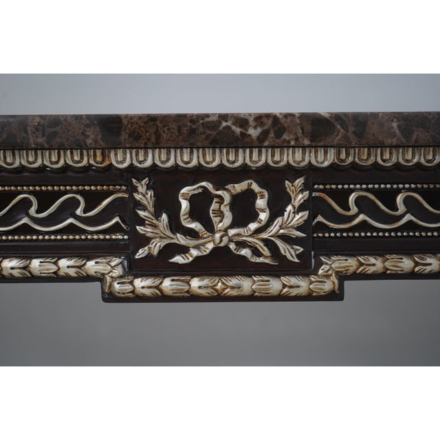 French Louis XVI Style Marble Top Console Table For Sale - Image 12 of 16