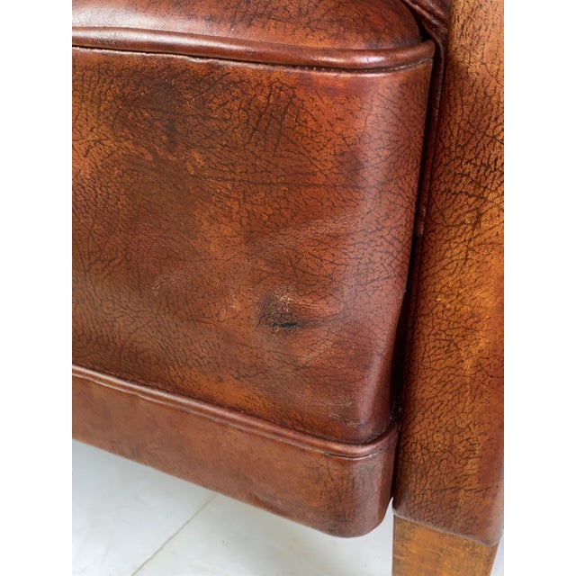 Sofa and Armchairs in Leather Uphostestery, 1920s, Set of 3 For Sale - Image 12 of 18