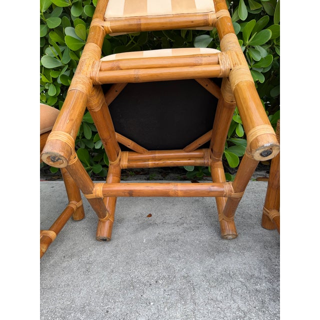 Brown Vintage Elephant Bamboo Dining Chairs, Set of 4 For Sale - Image 8 of 10