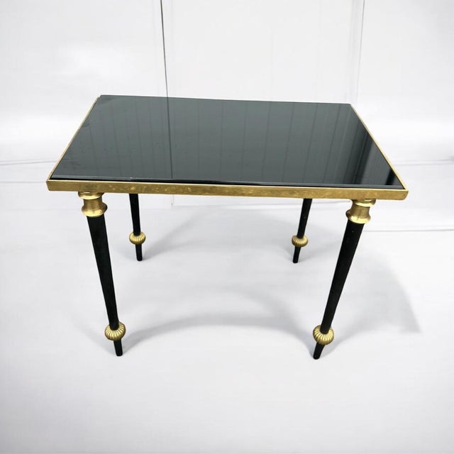 Neo-Classic Nesting Tables in Brass and Glass from Maison Baguès, 1950s, Set of 3 For Sale - Image 12 of 14