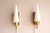 A pair of really beautiful and elegant mid-century modern scandinavian vintage glass sconces/ wall lighting, which have a...