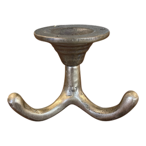 Likely Antique Brass Toned Tripod Wall Hook or Hat Rack Base Mount
