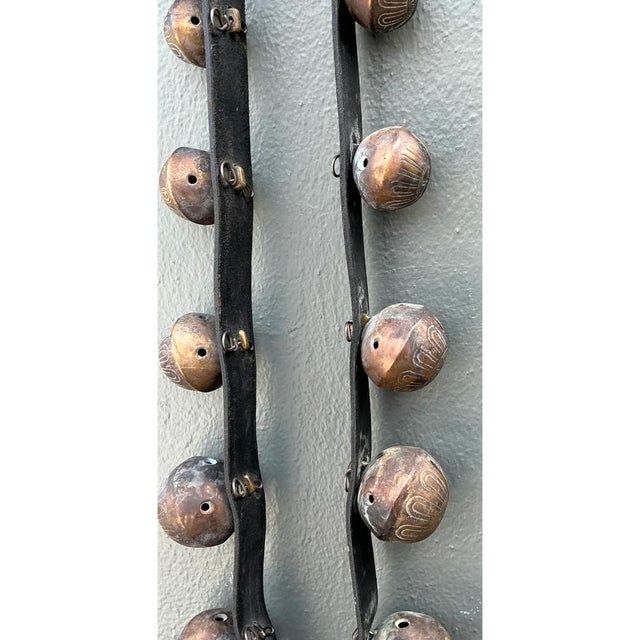 Vintage Brass Sleigh Bells on Leather Strap For Sale In West Palm - Image 6 of 12