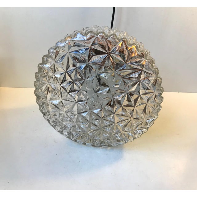 1960s Space Age Copper and Crystal Ceiling Lamp from Orrefors, 1960s For Sale - Image 5 of 11