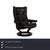 The Wing armchair from Stressless is covered with a black real leather and is on a round wooden foot. The practical side...