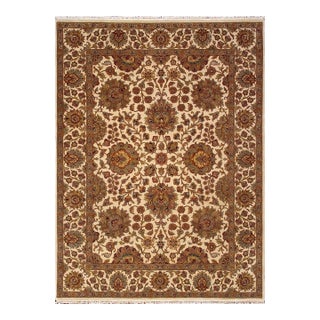 Pasargad Home Agra Ivory Wool Area Rug- 8'11" X 12' 0" For Sale
