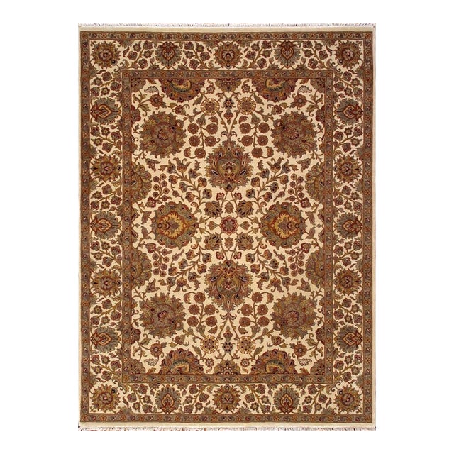Pasargad Home Agra Ivory Wool Area Rug- 8'11" X 12' 0" For Sale