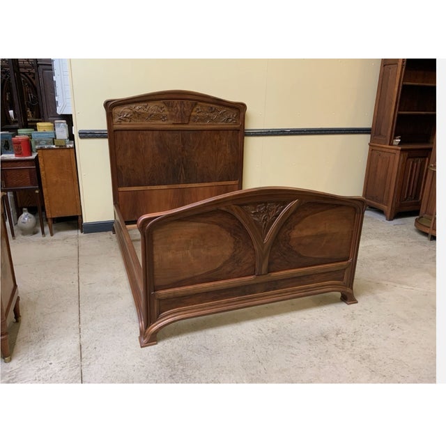 Antique Art Nouveau Nancy School Bed, 1910 For Sale - Image 3 of 9